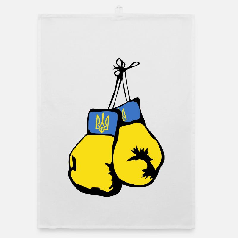 Gants de boxe drapeau de l’Ukraine Torchon bio
