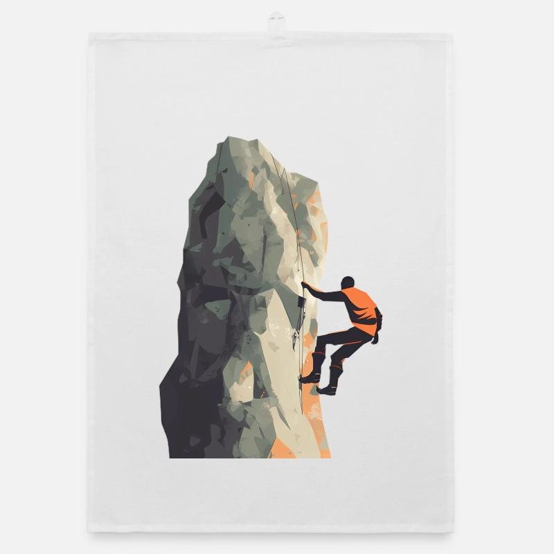 Grimpeur sur la paroi rocheuse Torchon bio