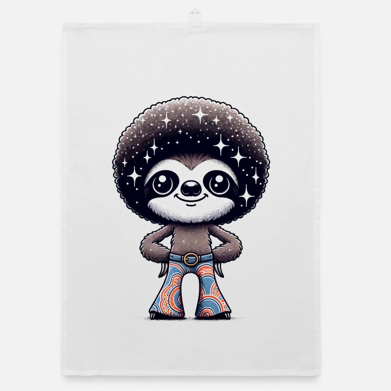 Disco Sloth : Groover de nuit étoilée Torchon bio