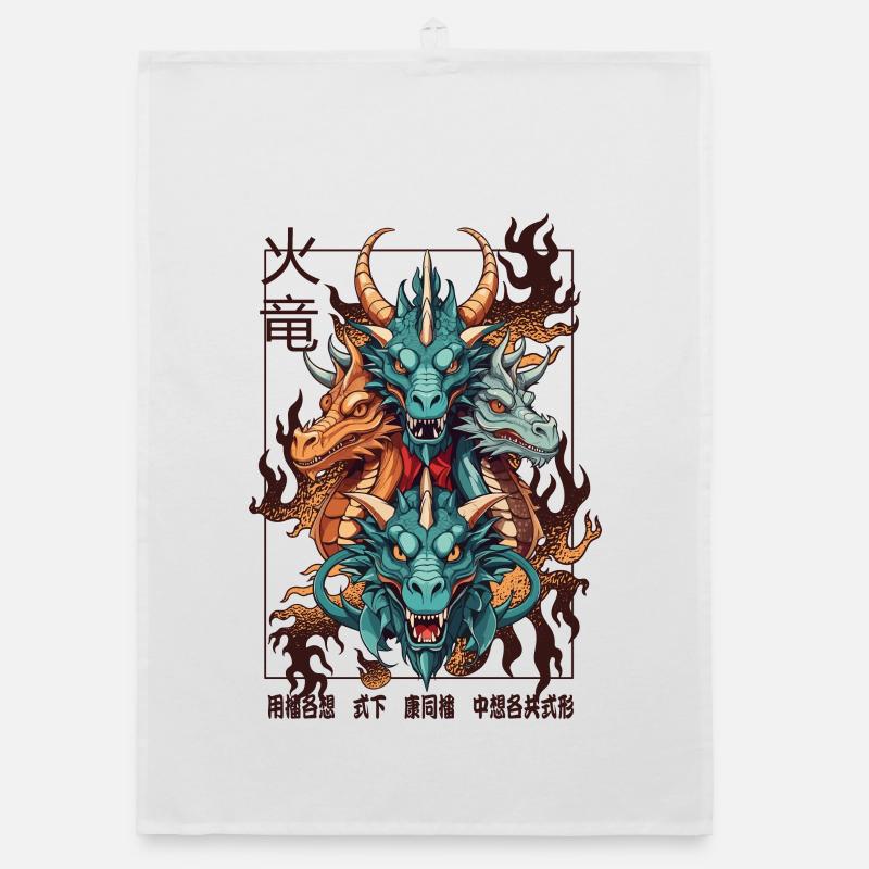 Dragons chinois Torchon bio