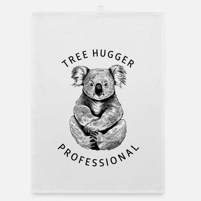 Professional Tree Hugger - Minimalistisches Koala- Organic Geschirrtuch