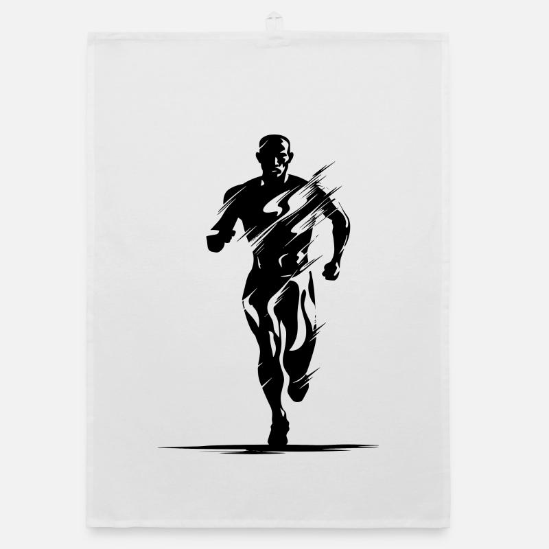 Jogger Drawing Organic dish towel