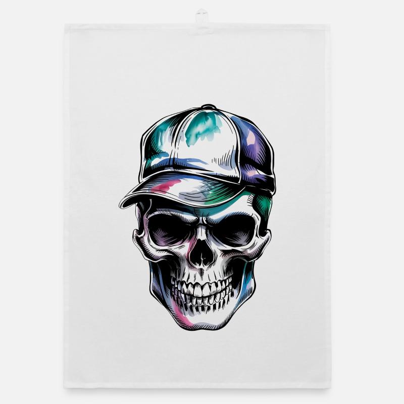 Schädel mit mütze Organic Geschirrtuch