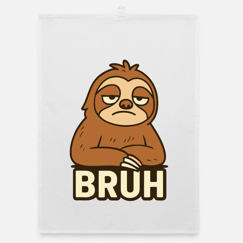 Casual Sloth Expression T-Shirt Design Organic dish towel