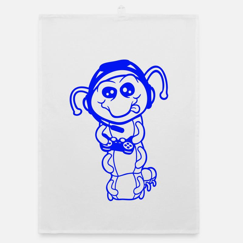 Gamer Caterpillar Nerd Gaming Controller Console Game Torchon bio