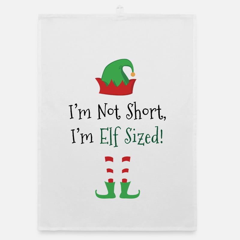 Elf Sized – Funny Christmas Saying Design Organic dish towel