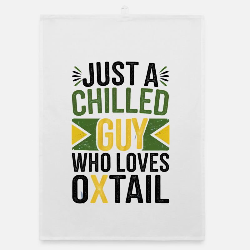 Homme décontracté avec queue de bœuf, drapeau jamaïcain Torchon bio