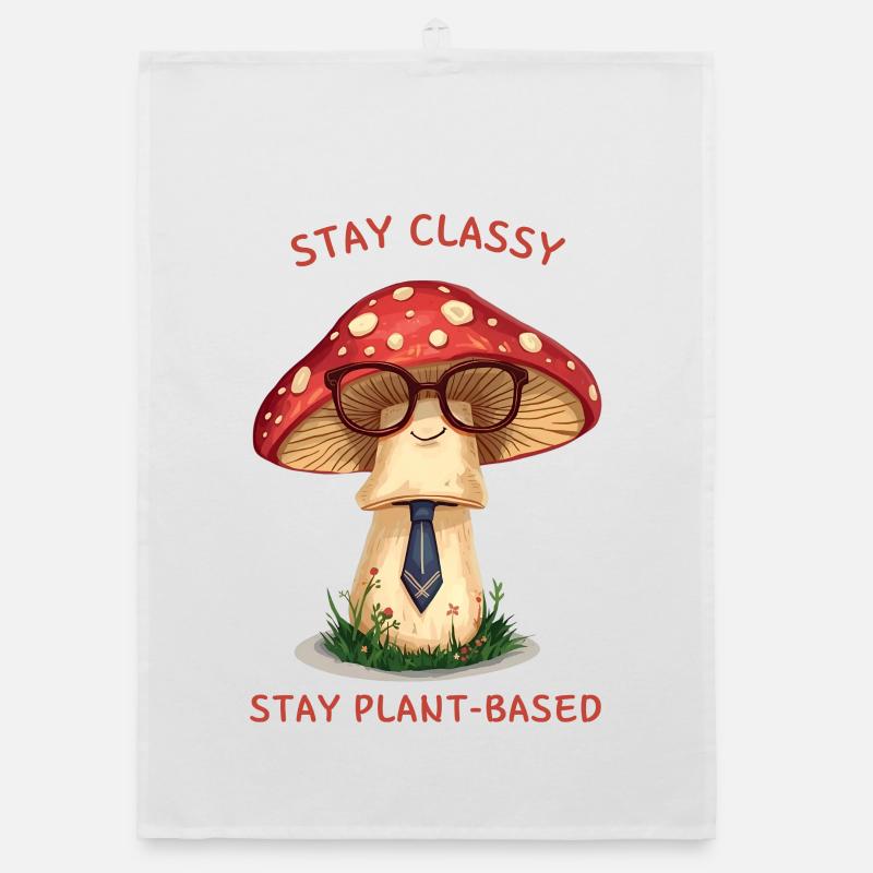 Stay Classy – Nostalgic Mushroom Design Organic dish towel