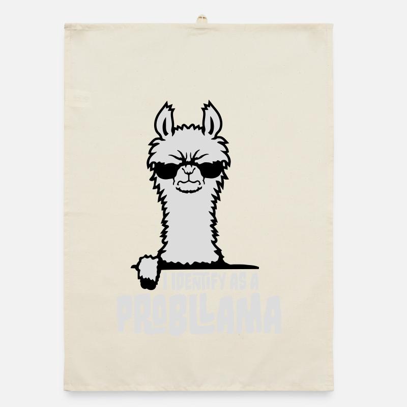 I Identify As A Probllama Cool Lama Problem Spruch Organic Geschirrtuch