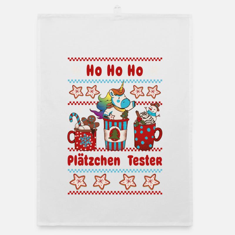 Hohoho Cookie Tester Licorne Noël Avent Torchon bio