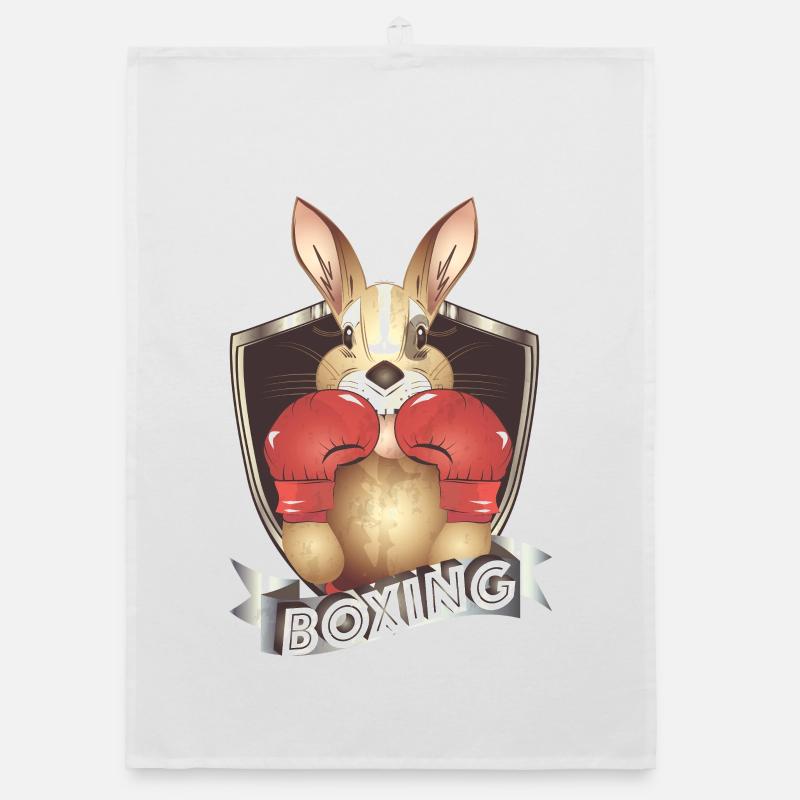Boxing Kangaroo – Funny Boxer Motif Organic dish towel