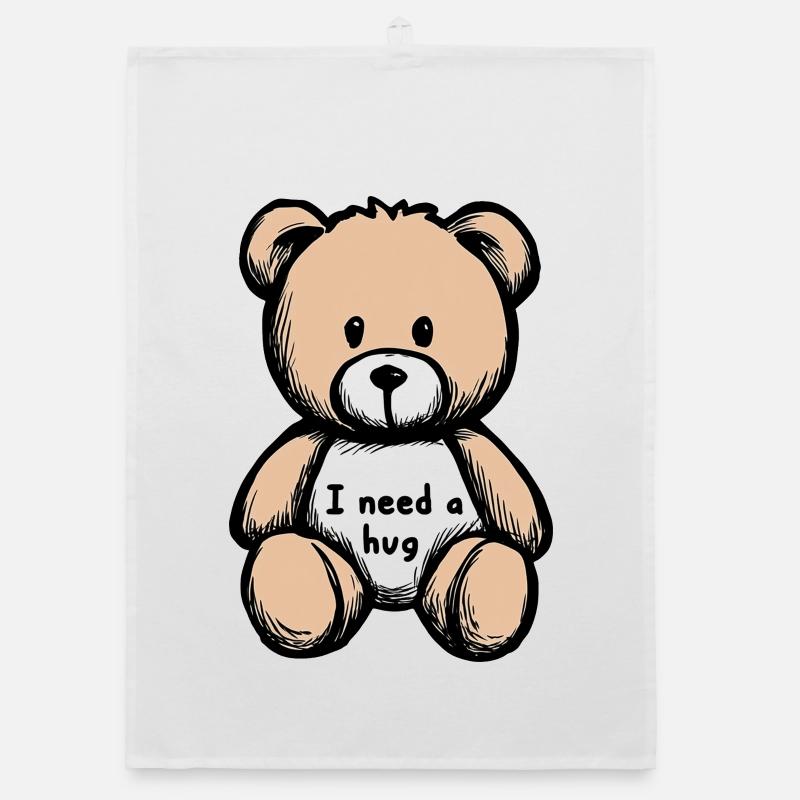 Weicher Teddybär – Illustration Zärtlichkeit Organic Geschirrtuch