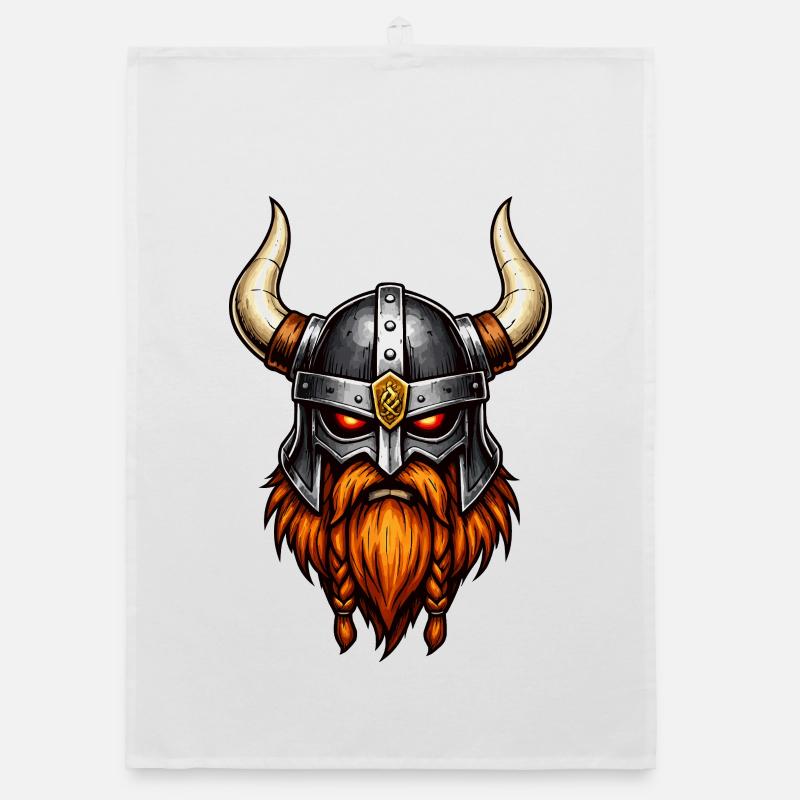 Wikinger Krieger Helm Organic Geschirrtuch