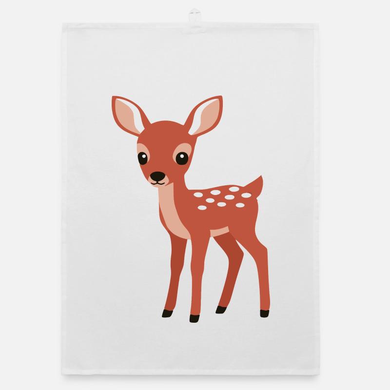 Süßer neugieriges Rehkitz minimalistischen Stil Organic Geschirrtuch