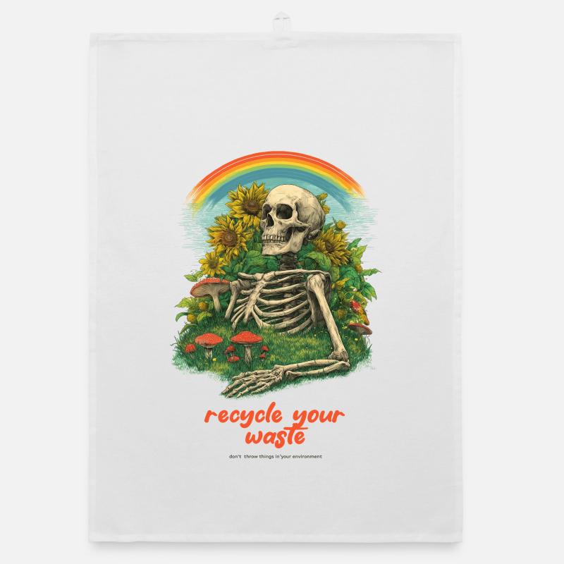 Recycle Your Garbage Garden Skeleton Organic dish towel