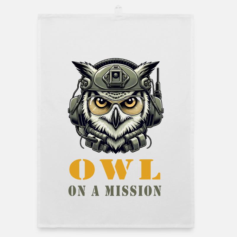 Eule auf Mission Organic Geschirrtuch