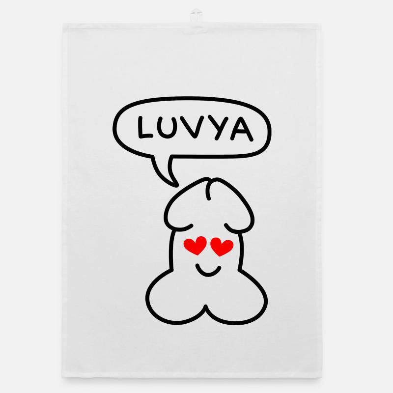 funny Junior luvya emoticon Organic dish towel