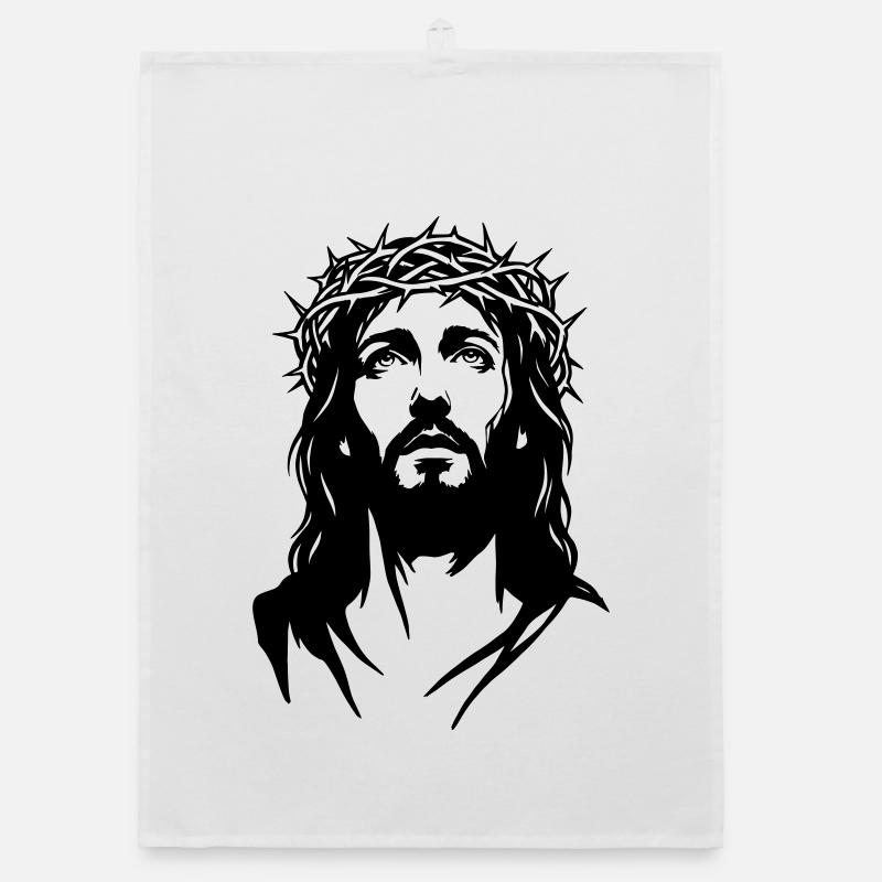Jesus Christ Silhouette Organic dish towel