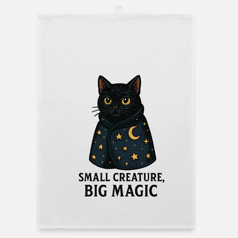 Moonlit Night Cat Star Cape Organic dish towel