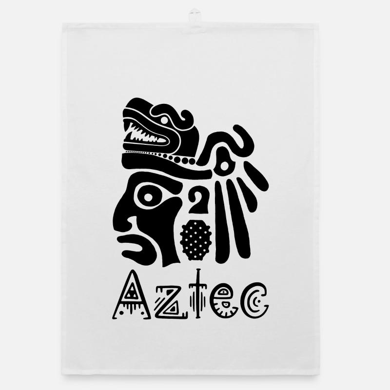 Aztec Warrior (Black) Organic dish towel