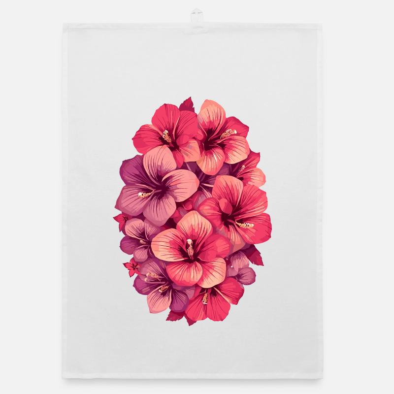 Hibiscus Color Explosion Organic dish towel