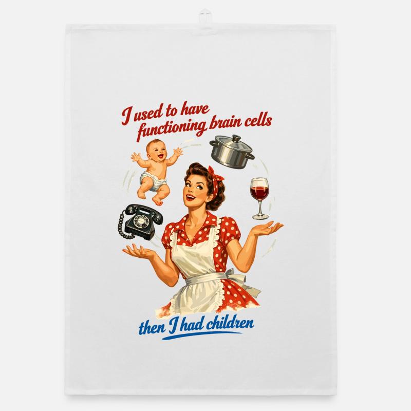 Retro Pin-Up Mama Humor – Multitasking Chaos Organic Geschirrtuch