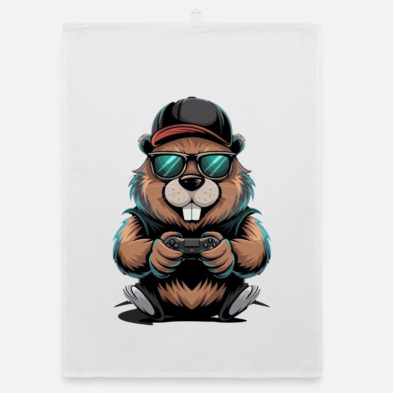  Cooler Gamer Biber Mit Controller Und Organic Geschirrtuch