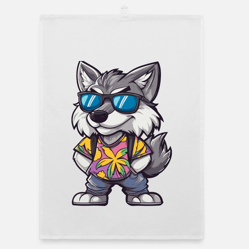 Vacances de Wolf Comic Torchon bio