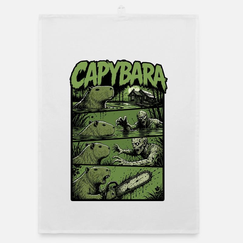 Zombie Sumpf Capybara Organic Geschirrtuch