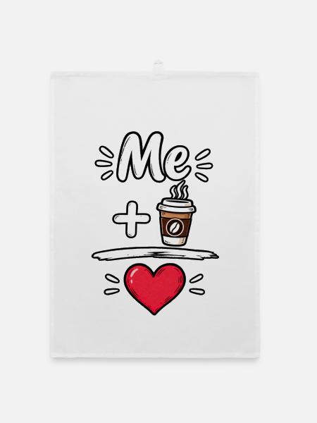 Süßer Kaffeeliebhaber Valentine Aesthetic Heart Brew - Organic Geschirrtuch - Weiß - Vorne