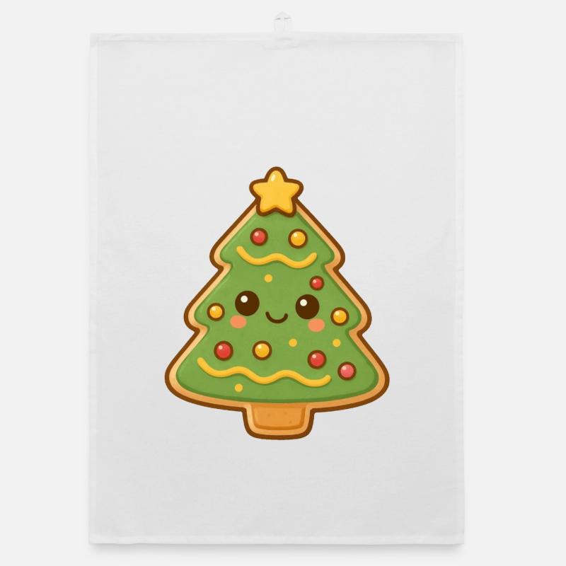Christmas Tree Cookie Organic dish towel
