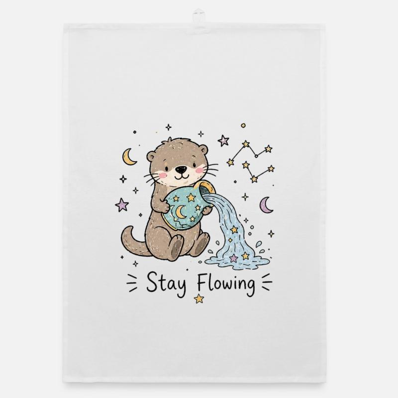 Astro-Wassermann Otter – Stay Flowing Organic Geschirrtuch