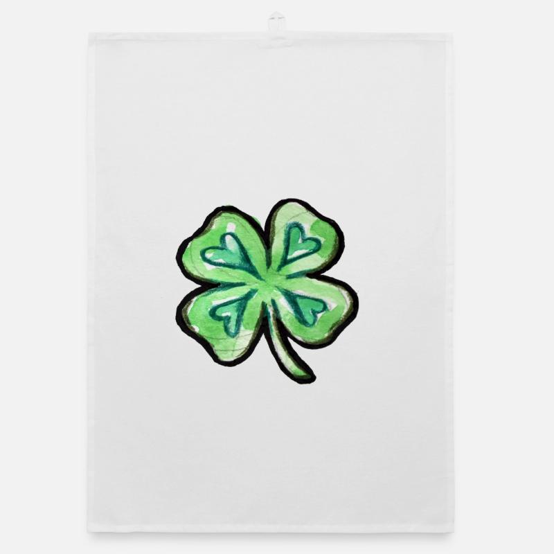 Trèfle aquarelle lime Torchon bio