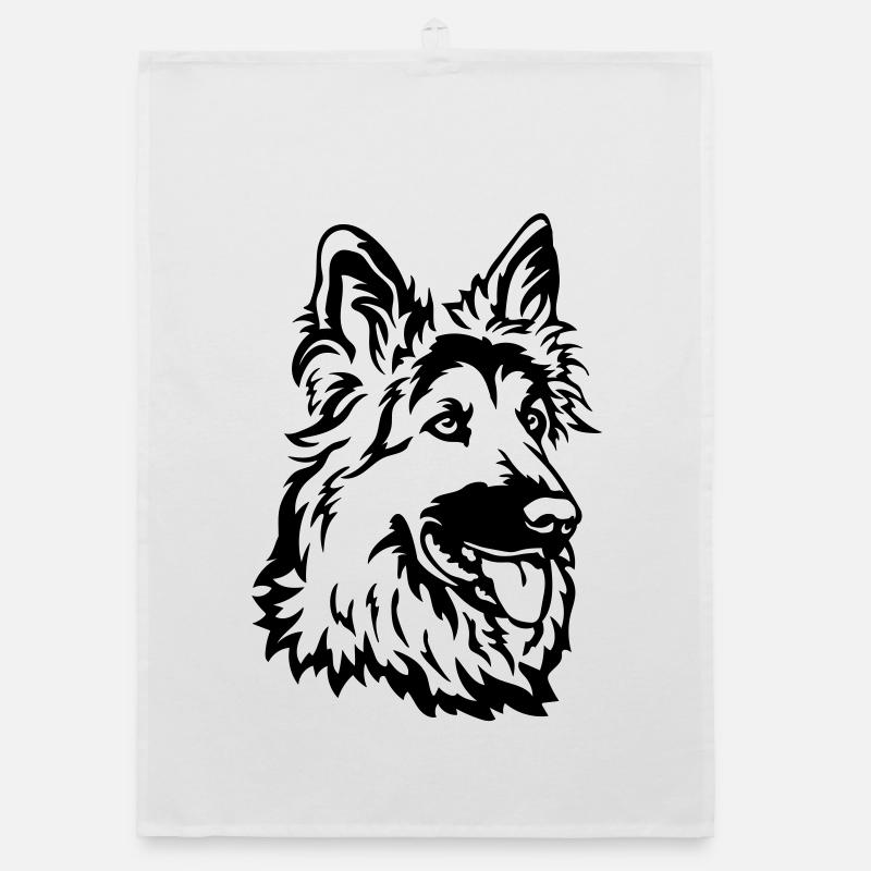 Deutscher Schäferhund Kopf Organic Geschirrtuch