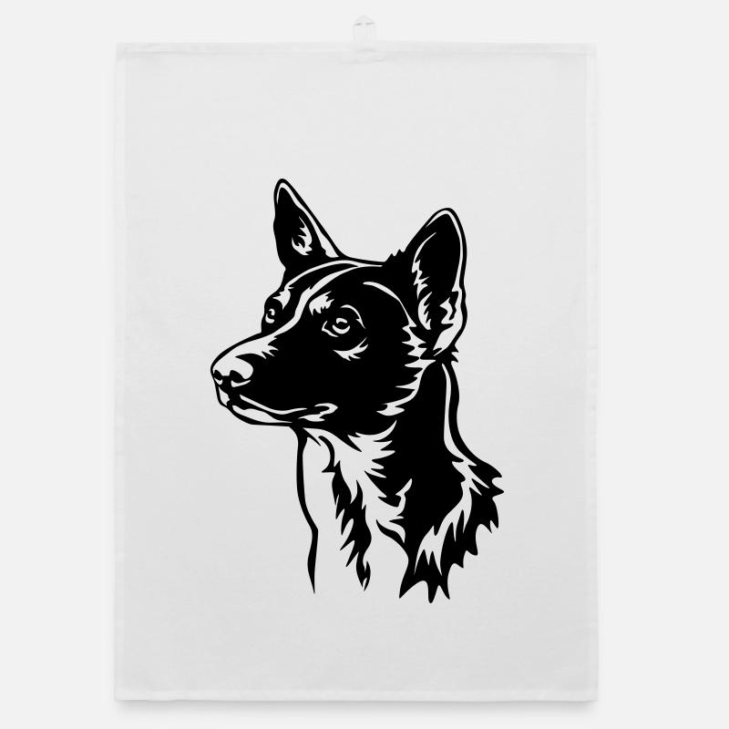 Basenji Head Organic dish towel