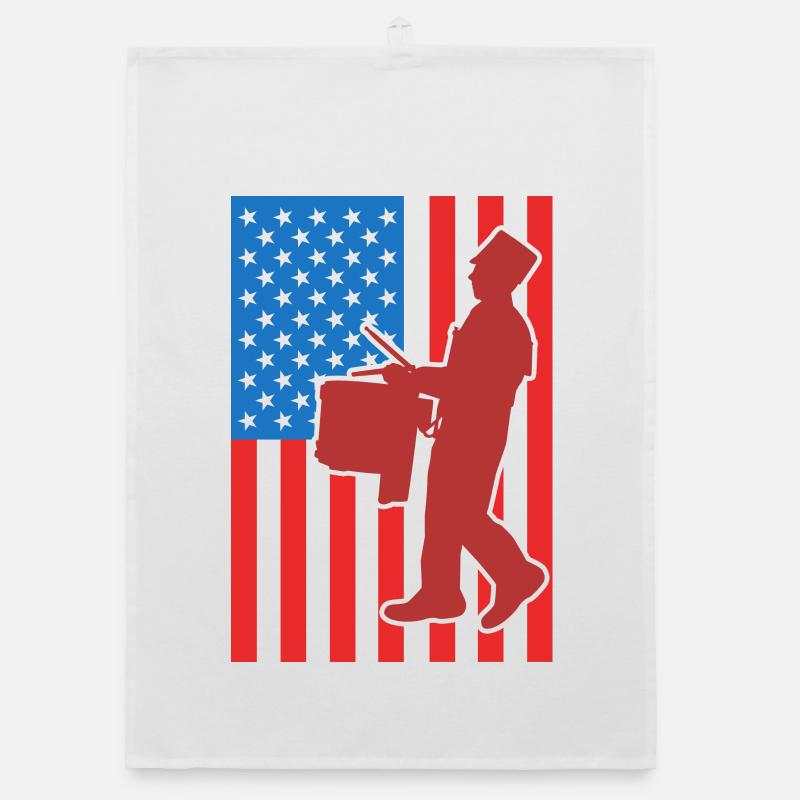 Drum USA Flag Organic dish towel