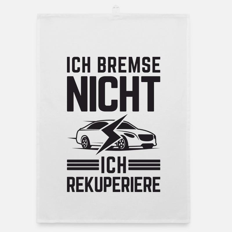 Ich Bremse nicht ich rekuperiere E-Auto Elektro Organic Geschirrtuch