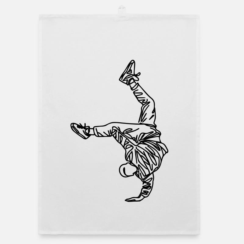 Breakdancer Drawing Organic dish towel