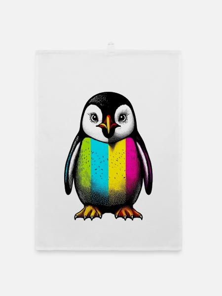 Penguin - Organic dish towel - white - Front