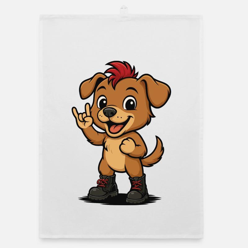 Chiot Punk Rock avec Iro et Bottes Torchon bio