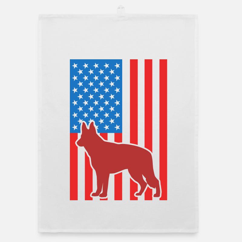 Schäferhund US Flagge Organic Geschirrtuch