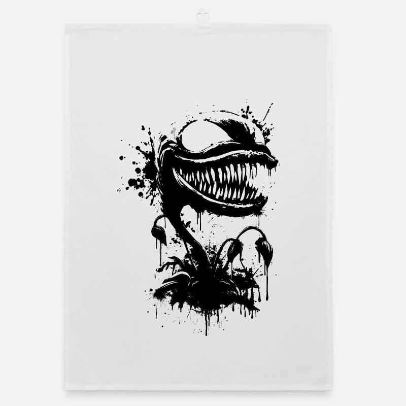 Cartoon einer fleischfressenden Pflanze  Organic Geschirrtuch