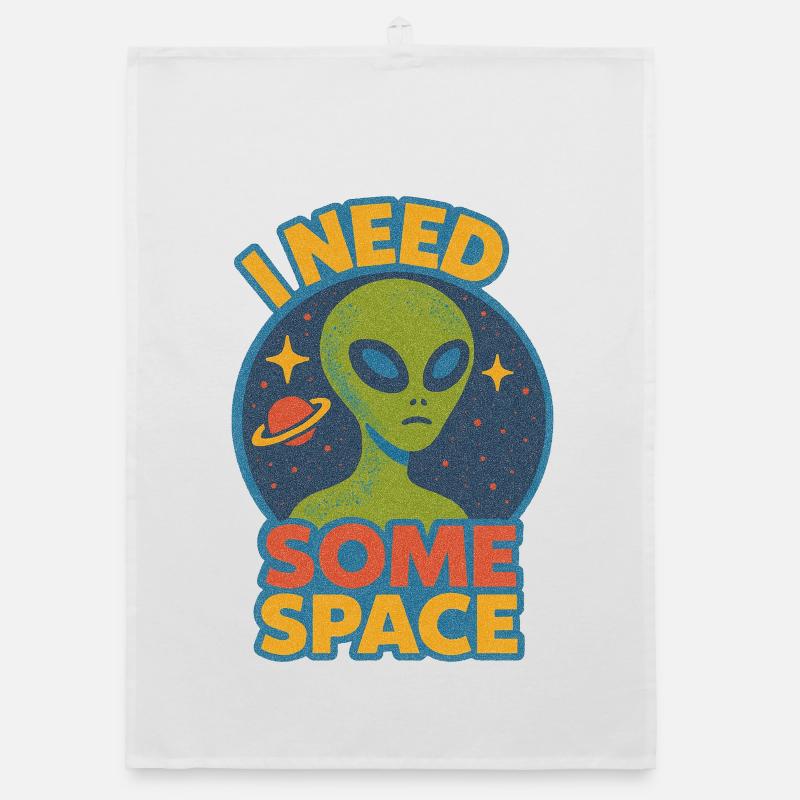 I Need Some Space Alien Tee Organic dish towel