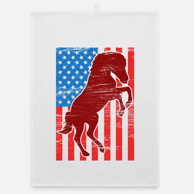 US Flag Riding Organic dish towel