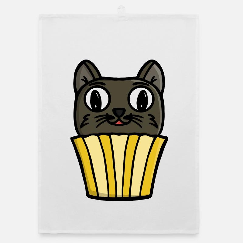 Cupcake Katze Peekaboo Organic Geschirrtuch