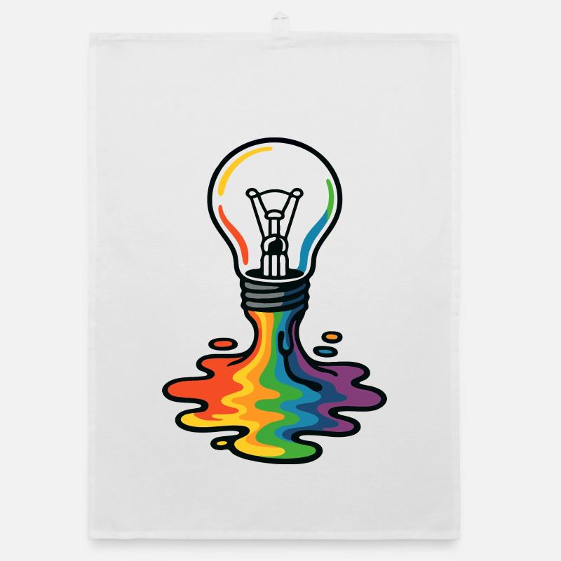 Rainbow Melt Lightbulb Organic dish towel