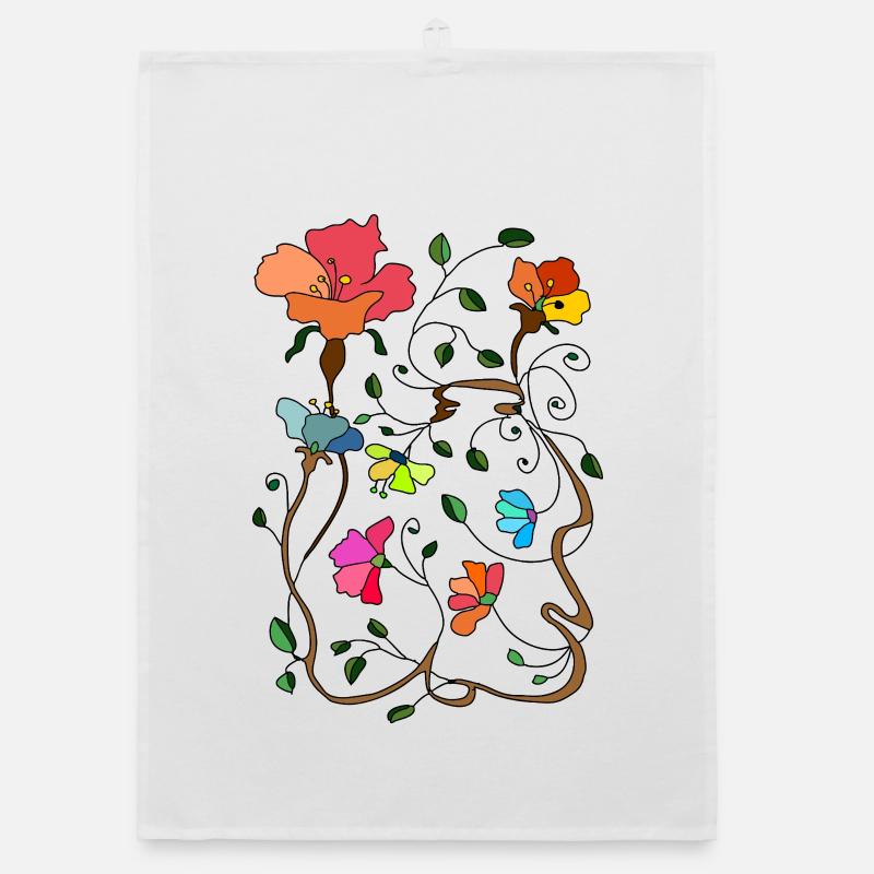 Flowers Organic dish towel