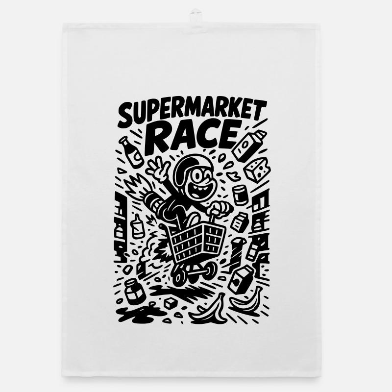 Supermarché Course Enfants Drôle Torchon bio