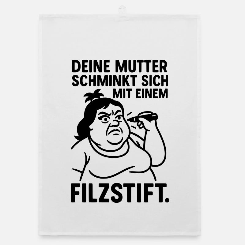 deine mutter witz filzstift schminken Organic Geschirrtuch
