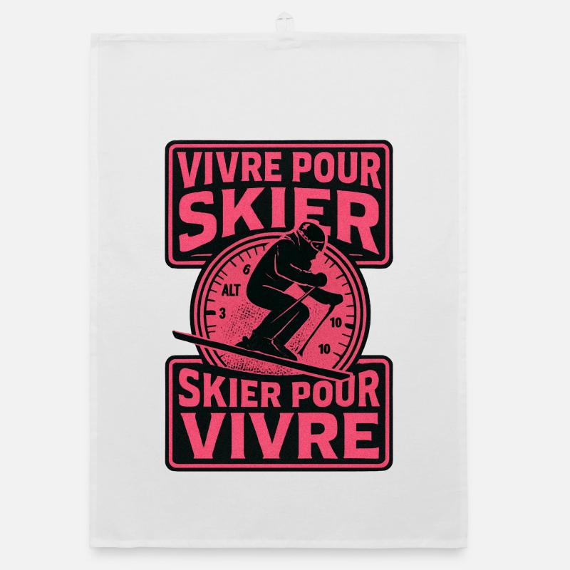 Skiing | Skier | Mountain Organic dish towel